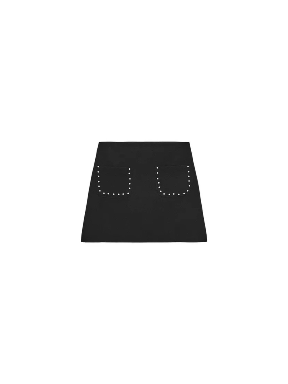Zara Black Mini Skirt with Faux Pearl Detail